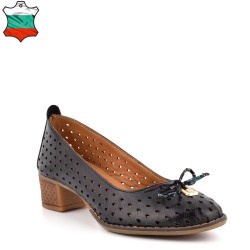 ДАМСКИ ОБУВКИ НА ТОК ОТ ЕСТЕСТВЕНА КОЖА-3012-ЧЕРНИ