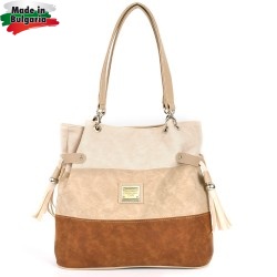 ДАМСКА ЧАНТА 3 ЦВЯТА-565-БЯЛО/БЕЖОВО/ТАБА