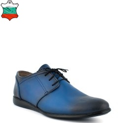 МЪЖКИ ОФИЦИАЛНИ ОБУВКИ ЕСТЕСТВЕНА КОЖА-347-147-СИНИ