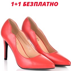 ДАМСКИ ОБУВКИ НА ТОК-3086-ЧЕРВЕНИ
