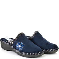 ДАМСКИ ПАНТОФИ НА АНАТОМИЧНО ХОДИЛО-670-ТЪМНО СИНИ