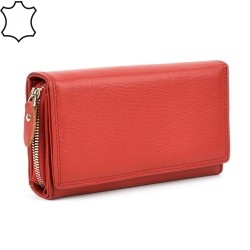 ДАМСКО ПОРТМОНЕ ОТ ЕСТЕСТВЕНА КОЖА-E1000-ЧЕРВЕНО