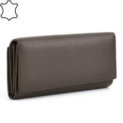 ДАМСКО ПОРТМОНЕ ОТ ЕСТЕСТВЕНА КОЖА-E1286-1450-КАФЯВО