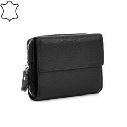 ДАМСКО ПОРТМОНЕ ОТ ЕСТЕСТВЕНА КОЖА-E998-ЧЕРНО