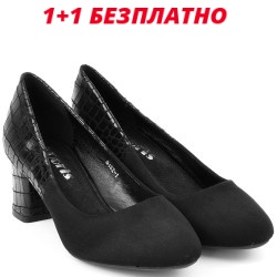 ДАМСКИ ОБУВКИ НА ТОК-3182-ЧЕРНИ