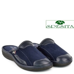 МЪЖКИ ПАНТОФИ НА АНАТОМИЧНО ХОДИЛО-613-ТЪМНО СИНИ