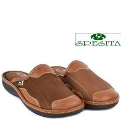 МЪЖКИ ПАНТОФИ НА АНАТОМИЧНО ХОДИЛО-613-КАФЯВИ