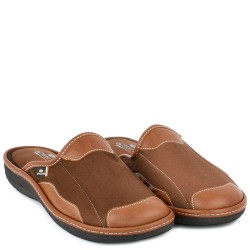 МЪЖКИ ПАНТОФИ НА АНАТОМИЧНО ХОДИЛО-613-КАФЯВИ