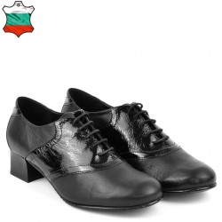 ДАМСКИ ОБУВКИ НА ТОК ОТ ЕСТЕСТВЕНА КОЖА-4559-ЧЕРНИ