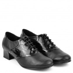 ДАМСКИ ОБУВКИ НА ТОК ОТ ЕСТЕСТВЕНА КОЖА-4559-ЧЕРНИ