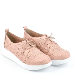 ДАМСКИ ОБУВКИ НА ПЛАТФОРМА ОТ ЕСТЕСТВЕНА КОЖА-19513-1370-ПУДРА