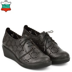 ДАМСКИ ОБУВКИ НА ПЛАТФОРМА ОТ ЕСТЕСТВЕНА КОЖА-2370-1133-ЧЕРНИ