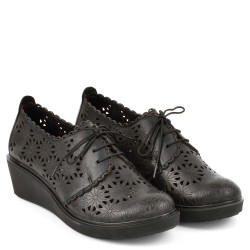 ДАМСКИ ОБУВКИ НА ПЛАТФОРМА ОТ ЕСТЕСТВЕНА КОЖА-2370-1133-ЧЕРНИ