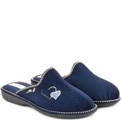 ДАМСКИ ПАНТОФИ НА АНАТОМИЧНО ХОДИЛО-LIDIA-ТЪМНО СИНИ