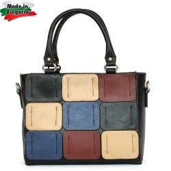 ДАМСКА ЧАНТА-T2636-ЧЕРНО/ЦВЕТНО