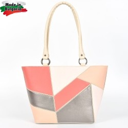 ДАМСКА ЧАНТА-T2658-БЕЖОВО/КОРАЛ