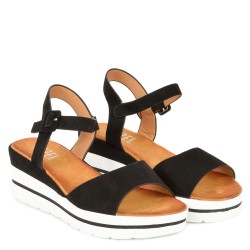 ДАМСКИ САНДАЛИ НА ПЛАТФОРМА-K31-ЧЕРНИ