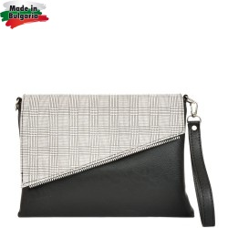 ДАМСКА ЧАНТА ПРЕЗ РАМО-711-ЧЕРНО/БЯЛО КАРЕ
