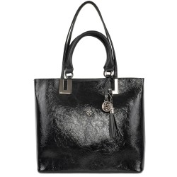 ДАМСКА ЕЛЕГАНТНА ЧАНТА-123-ЛАК-ЧЕРНА