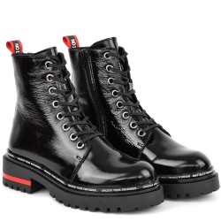 ДАМСКИ БОТИ ОТ ЕСТЕСТВЕН ЛАК-ZARA 02-ЧЕРНИ