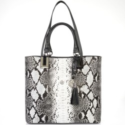 ДАМСКА ЕЛЕГАНТНА ЧАНТА-123-ЧЕРНО/БЯЛО