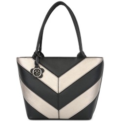 ДАМСКА ЧАНТА-T2564-ЧЕРНО/БРОНЗОВО