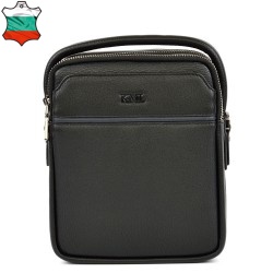 МЪЖКА ЧАНТА ОТ ЕСТЕСТВЕНА КОЖА-407-41-ЧЕРНА