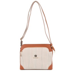 ДАМСКА ЧАНТА ПРЕЗ РАМО-SP364-ТАБА/БЕЖОВО