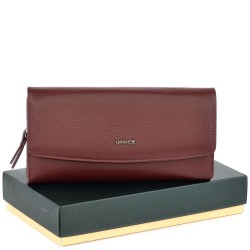 ДАМСКО ПОРТМОНЕ GRANDE ОТ ЕСТЕСТВЕНА КОЖА-2726-БОРДО