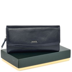 ДАМСКО ПОРТМОНЕ GRANDE ОТ ЕСТЕСТВЕНА КОЖА-2726-ТЪМНО СИНЬО