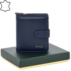 ДАМСКО ПОРТМОНЕ GRANDE ОТ ЕСТЕСТВЕНА КОЖА-2601-ТЪМНО СИНЬО