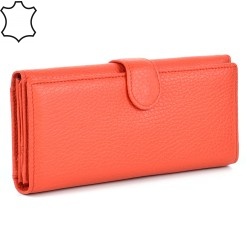 ДАМСКО ПОРТМОНЕ ОТ ЕСТЕСТВЕНА КОЖА-E1289-ЧЕРВЕНО