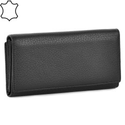 ДАМСКО ПОРТМОНЕ ОТ ЕСТЕСТВЕНА КОЖА-E1286-1450-ЧЕРНО