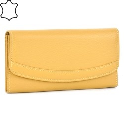 ДАМСКО ПОРТМОНЕ ОТ ЕСТЕСТВЕНА КОЖА-E1039-1450-ГОРЧИЦА