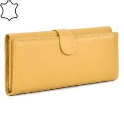 ДАМСКО ПОРТМОНЕ ОТ ЕСТЕСТВЕНА КОЖА-E1289-ГОРЧИЦА