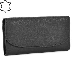 ДАМСКО ПОРТМОНЕ ОТ ЕСТЕСТВЕНА КОЖА-1304-ЧЕРНО