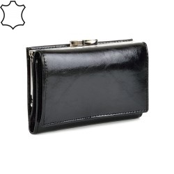 ДАМСКО ПОРТМОНЕ ОТ ЕСТЕСТВЕНА КОЖА-PL412-ЧЕРНО