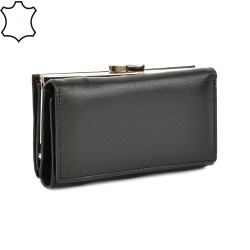 ДАМСКО ПОРТМОНЕ ОТ ЕСТЕСТВЕНА КОЖА-2155-ЧЕРНО