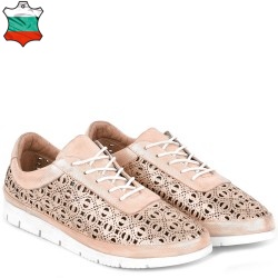 ДАМСКИ ОБУВКИ ОТ ЕСТЕСТВЕНА КОЖА-4515-ПУДРА