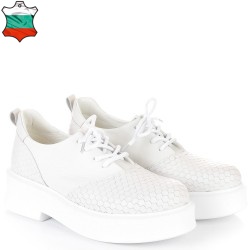 ДАМСКИ СПОРТНИ ОБУВКИ НА ПЛАТФОРМА ОТ ЕСТЕСТВЕНА КОЖА-C262-БЕЛИ