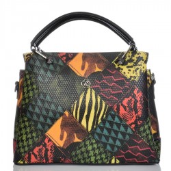 ДАМСКА ЕЛЕГАНТНА ЧАНТА-103-ЧЕРНО/ЖЪЛТО/ЗЕЛЕНО
