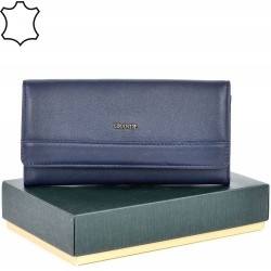 ДАМСКО ПОРТМОНЕ GRANDE ОТ ЕСТЕСТВЕНА КОЖА-2615-ТЪМНО СИНЬО