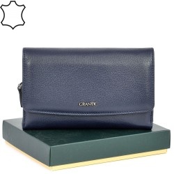ДАМСКО ПОРТМОНЕ GRANDE ОТ ЕСТЕСТВЕНА КОЖА-2725-ТЪМНО СИНЬО
