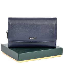 ДАМСКО ПОРТМОНЕ GRANDE ОТ ЕСТЕСТВЕНА КОЖА-2725-ТЪМНО СИНЬО