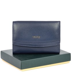 ДАМСКО ПОРТМОНЕ GRANDE ОТ ЕСТЕСТВЕНА КОЖА-2620-ТЪМНО СИНЬО