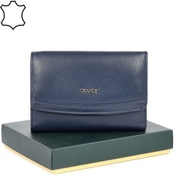 ДАМСКО ПОРТМОНЕ GRANDE ОТ ЕСТЕСТВЕНА КОЖА-2620-ТЪМНО СИНЬО