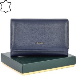 ДАМСКО ПОРТМОНЕ GRANDE ОТ ЕСТЕСТВЕНА КОЖА-2628-ТЪМНО СИНЬО