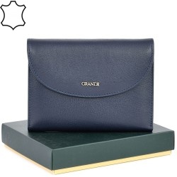 ДАМСКО ПОРТМОНЕ GRANDE ОТ ЕСТЕСТВЕНА КОЖА-3206-ТЪМНО СИНЬО