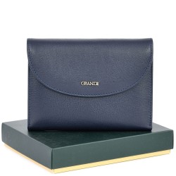 ДАМСКО ПОРТМОНЕ GRANDE ОТ ЕСТЕСТВЕНА КОЖА-3206-ТЪМНО СИНЬО