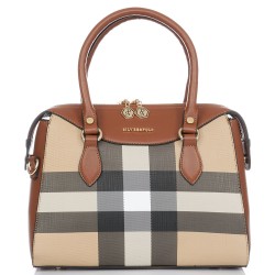 ДАМСКА ЕЛЕГАНТНА ЧАНТА-SP995-ТАБА/БЕЖОВО/СИВО